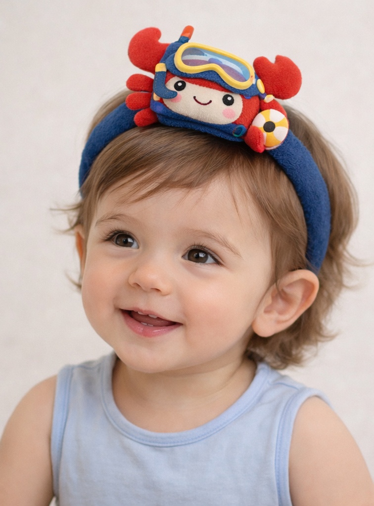 Scuba Crab Baby Headband with Dive Gear Plush