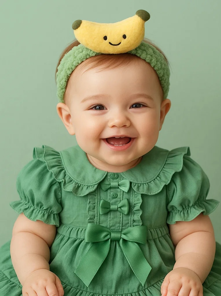 Diadema para Bebê com Tema de Banana