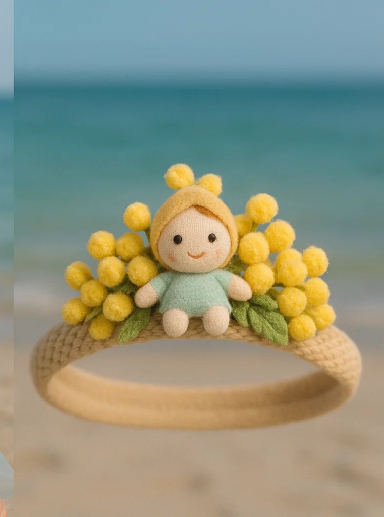Soft Baby Headband with Lotus Flower Accents for Photoshoots