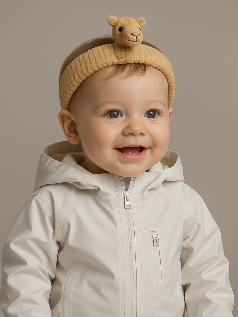 Baby Headband with Standing Camel Plush – Ultra-Cute Design