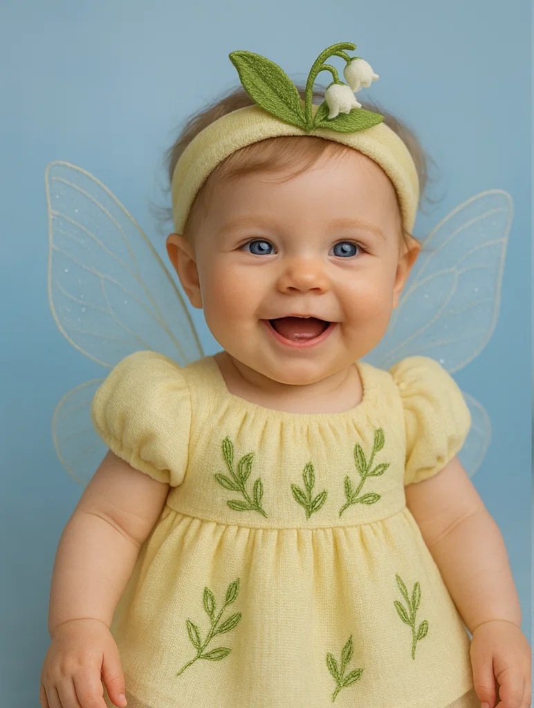 Spring Lily Fairy Headband for Babies – Soft and Adjustable Newborn Hair Accessory