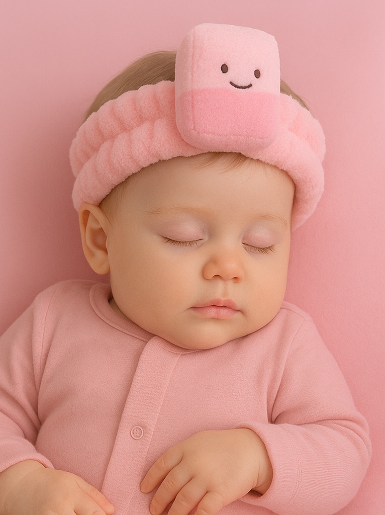 Pink Sponge Baby Headband - Plush and Comfy