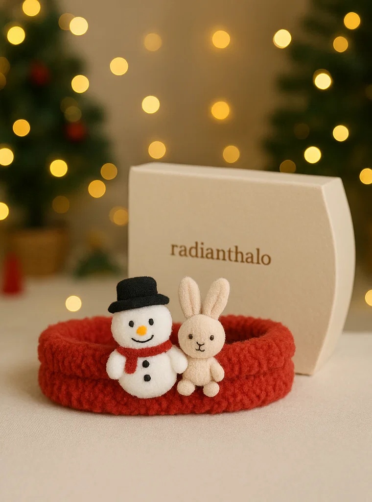 Weihnachtliche Baby-Stirnbänder mit niedlichen Schneemännern und Tieren für festliche Fotos