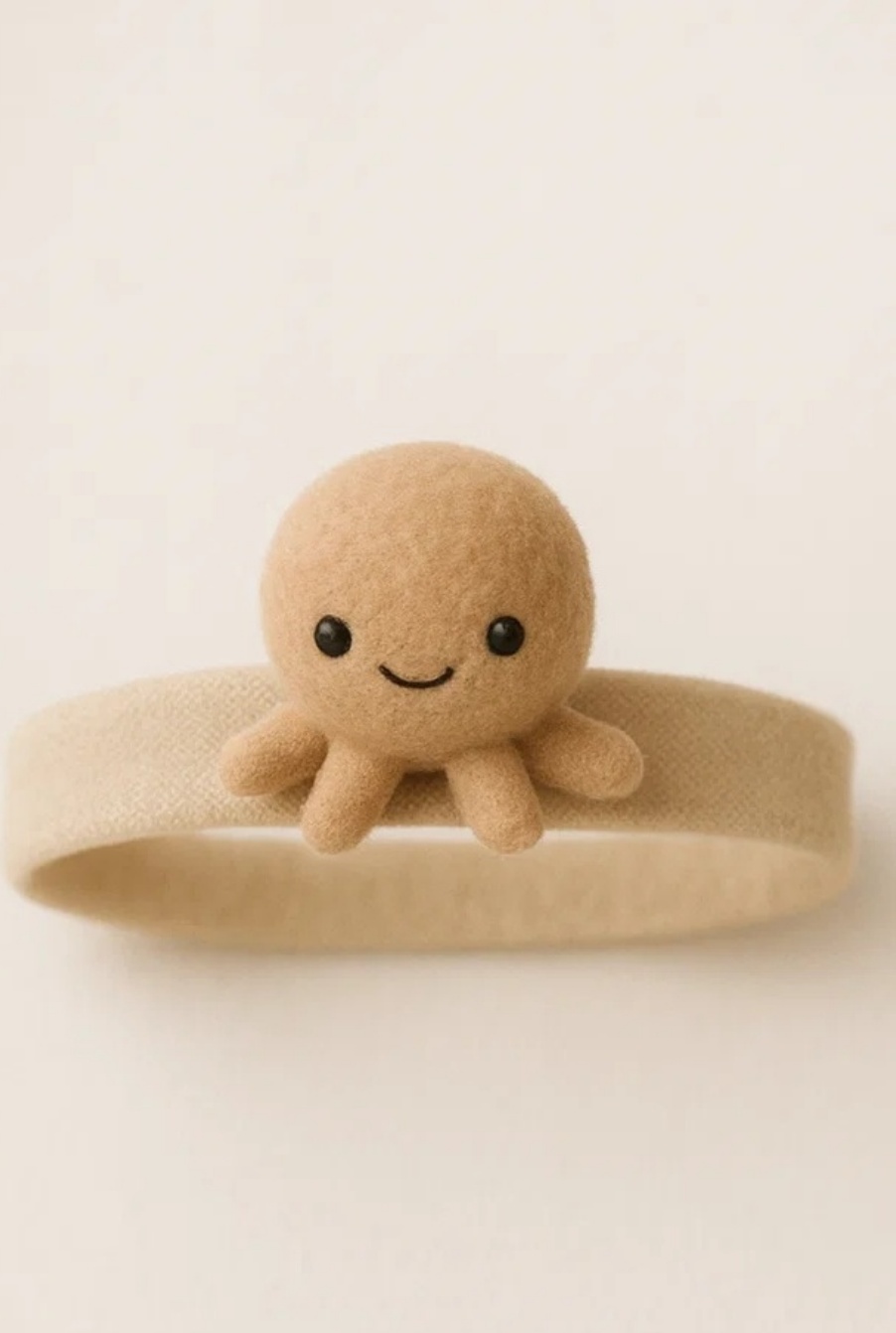 Beige Octopus Plush Baby Headband for Newborn Photography