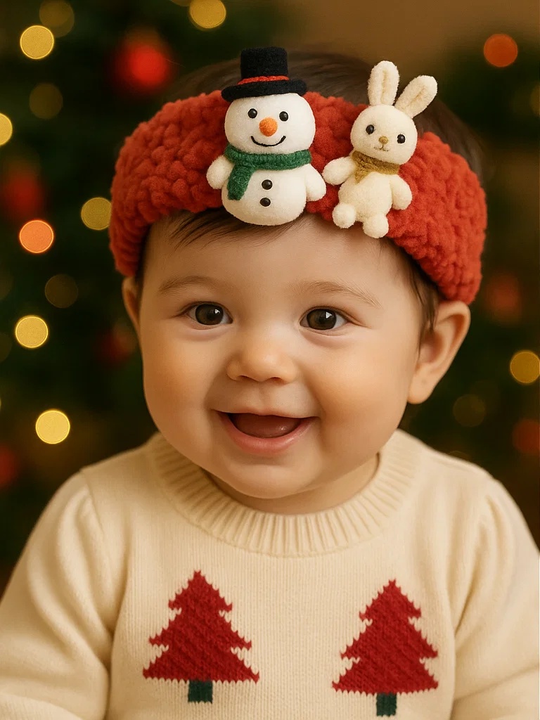 Bandeaux pour bébé avec des jouets de Noël mignons pour des photos magiques
