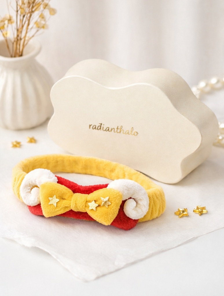 Aries Baby Headband with Red Ram Plush and Binoculars