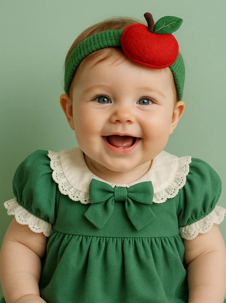 Apple-Themed Baby Headband - Bandeau pour bébé à motif de pomme