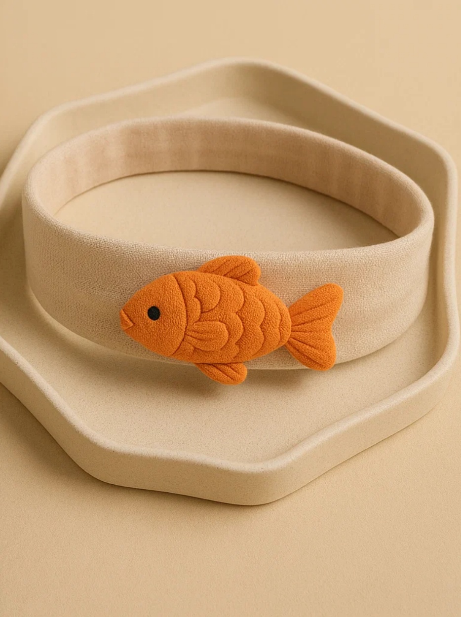 Bandeaux doux pour bébé avec décorations amovibles en jouets poissons pour photos