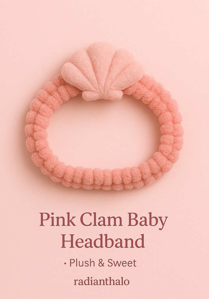 Pink Shell Baby Headband - Soft and Elegant