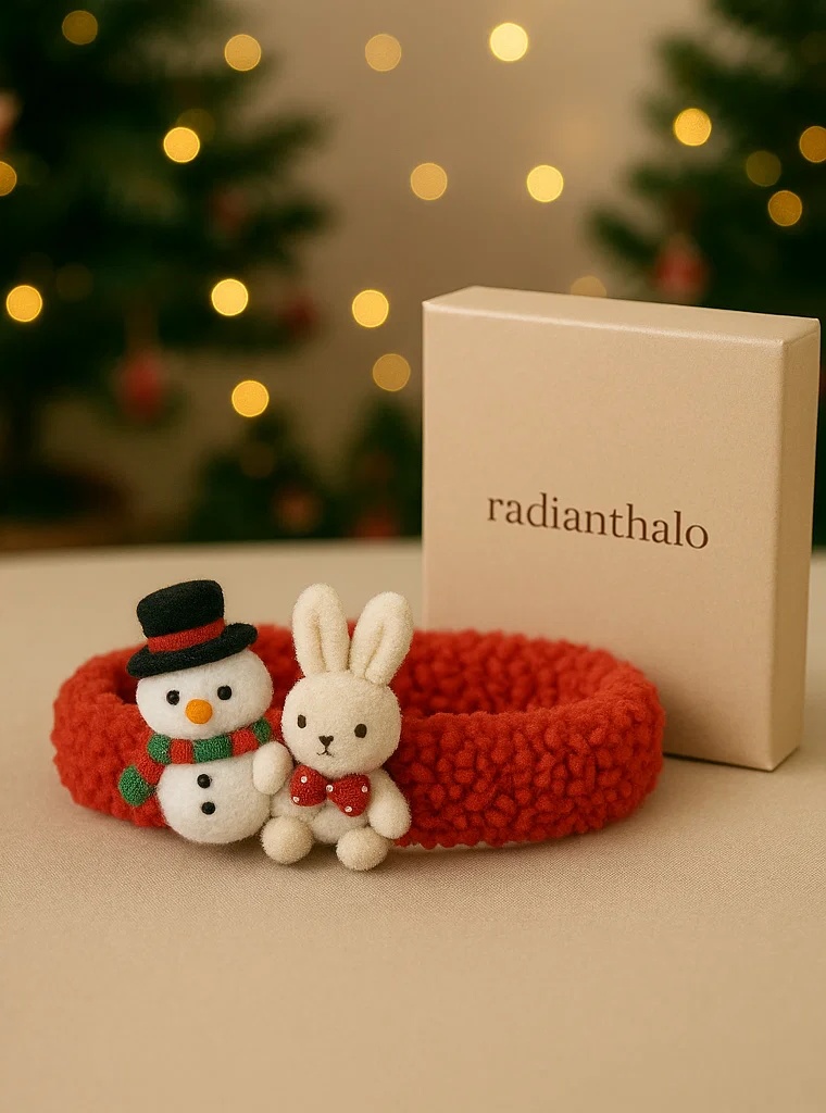 Weihnachtliche Baby-Stirnbänder mit niedlichen Schneemännern und Tieren für festliche Fotos