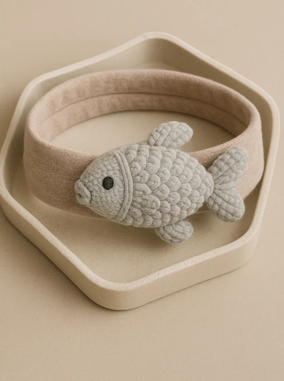 Weiche Baby-Stirnbänder mit abnehmbaren Fischspielzeugen für Fotos