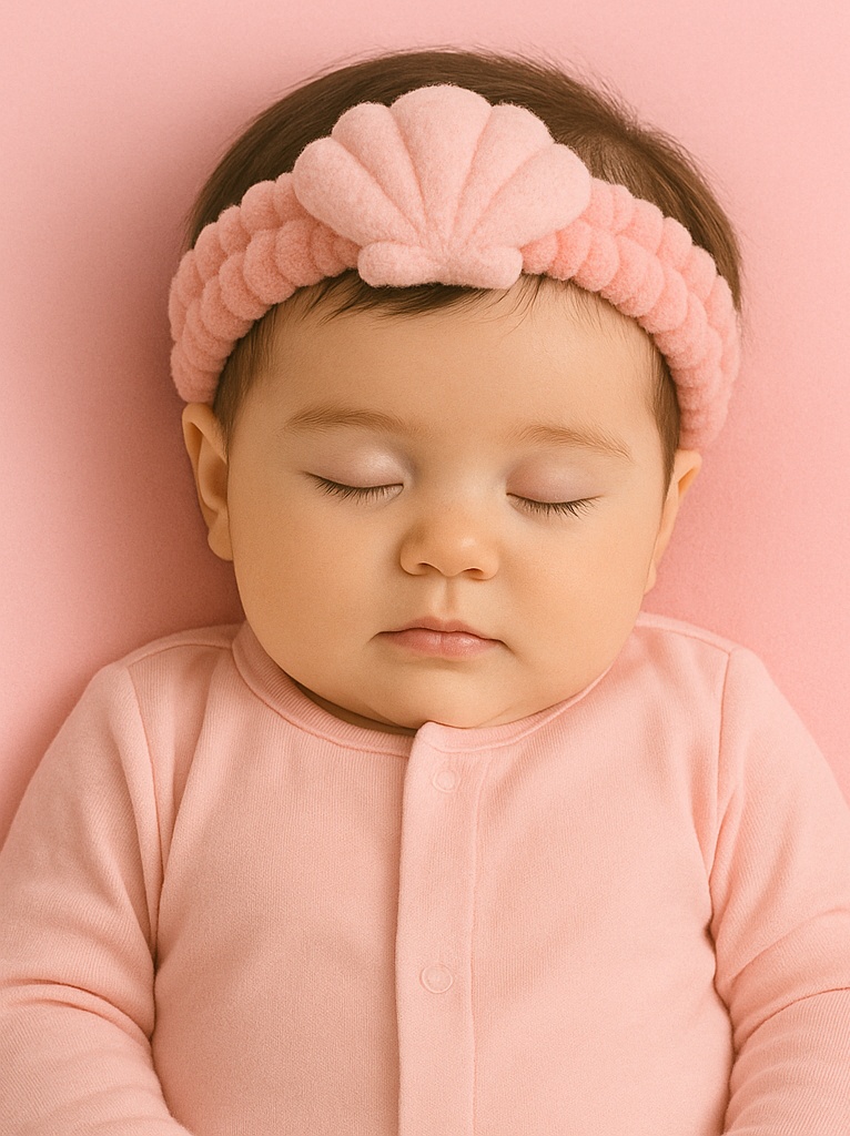 Pink Shell Baby Headband - Soft and Elegant
