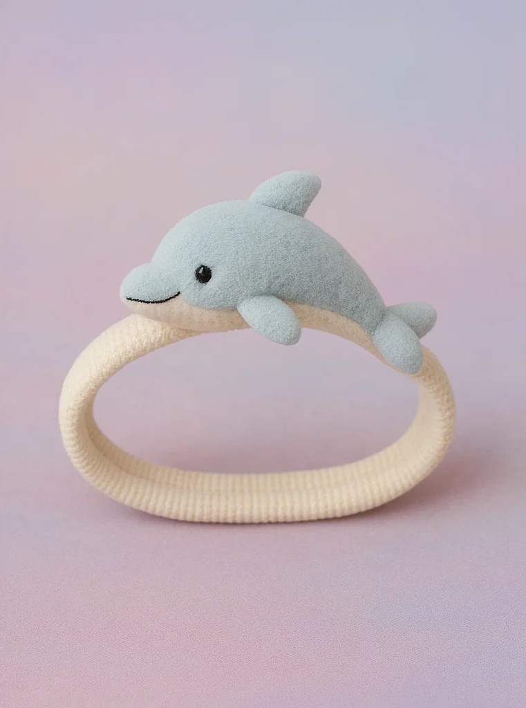 Grey Dolphin Plush Baby Headband for Baby Photos