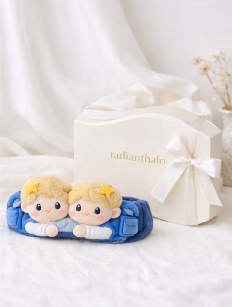 Gemini Twins Plush Headband for Babies – Soft Zodiac Theme Accessory