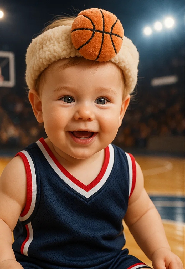 Baseball Charm: Soft Baby Headband with Removable Baseball Detail