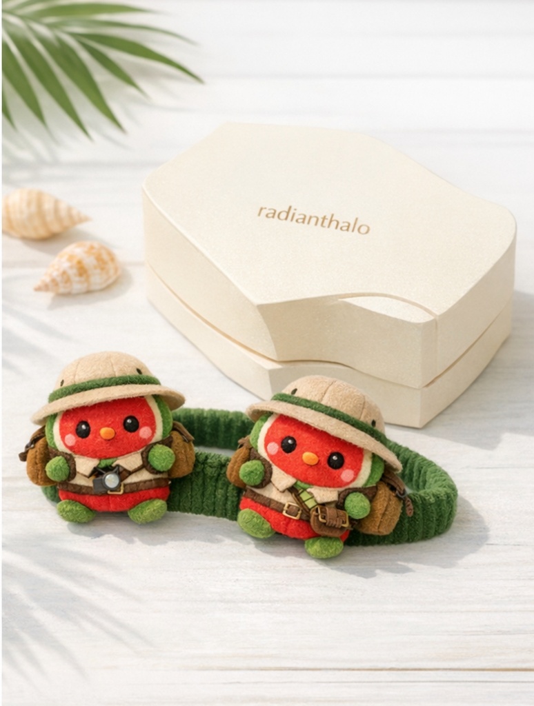 Explorer Tomato Baby Headband – Adventure-Themed Plush Accessory for Toddlers
