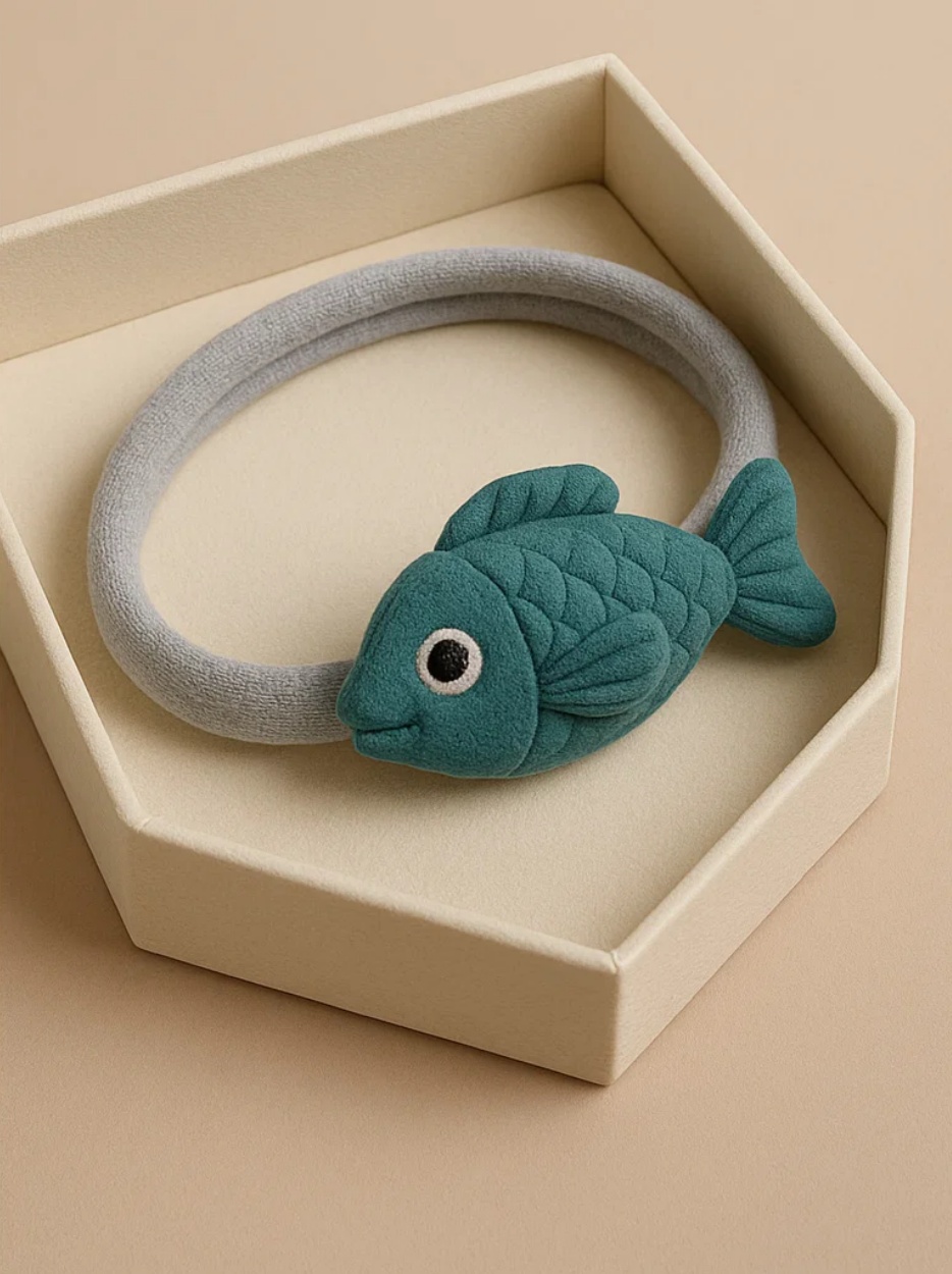 Cintas suaves para bebés con adornos desmontables de juguetes de peces para fotos