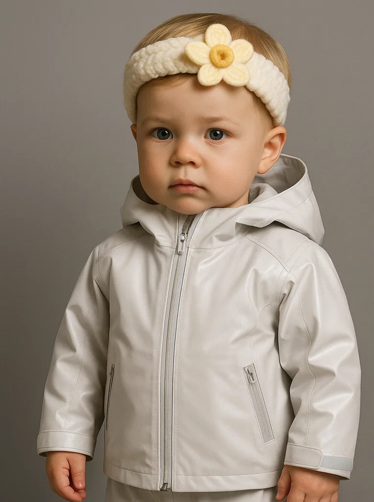 Bright Petal Baby Headband – Plush Yellow Flower with Orange Center