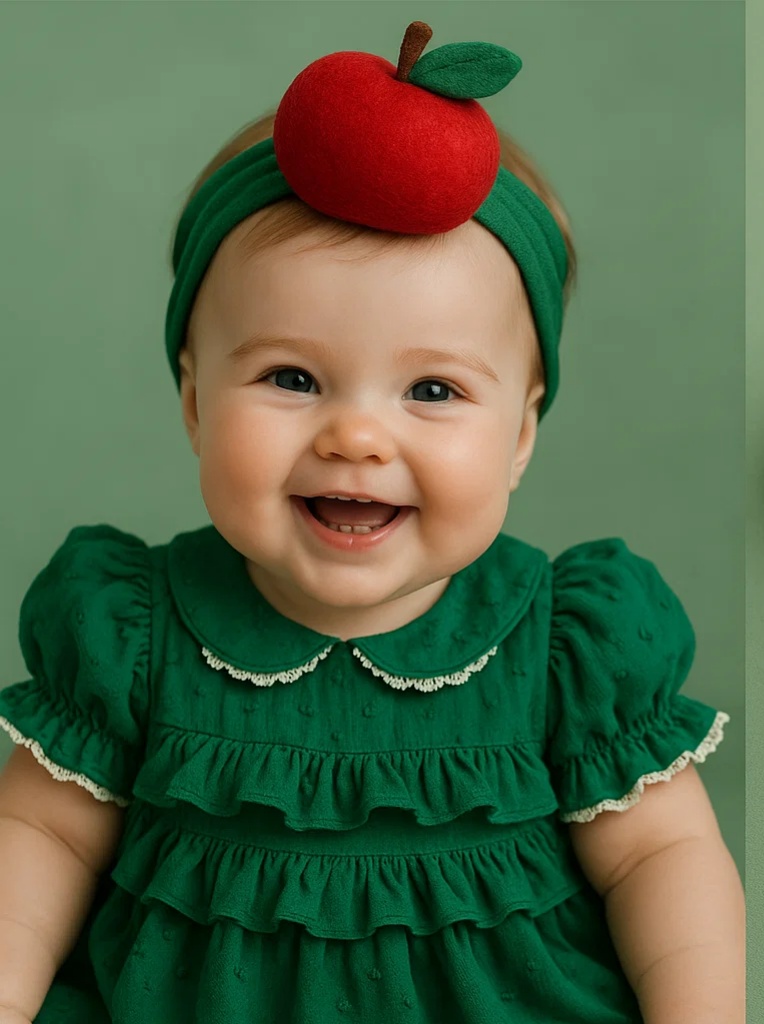 Apple-Themed Baby Headband - Baby Haarband mit Apfelmotiv