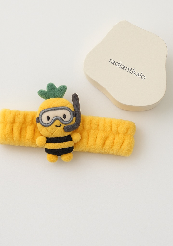 Yellow Pineapple Baby Headband with Fun Pineapple Plush