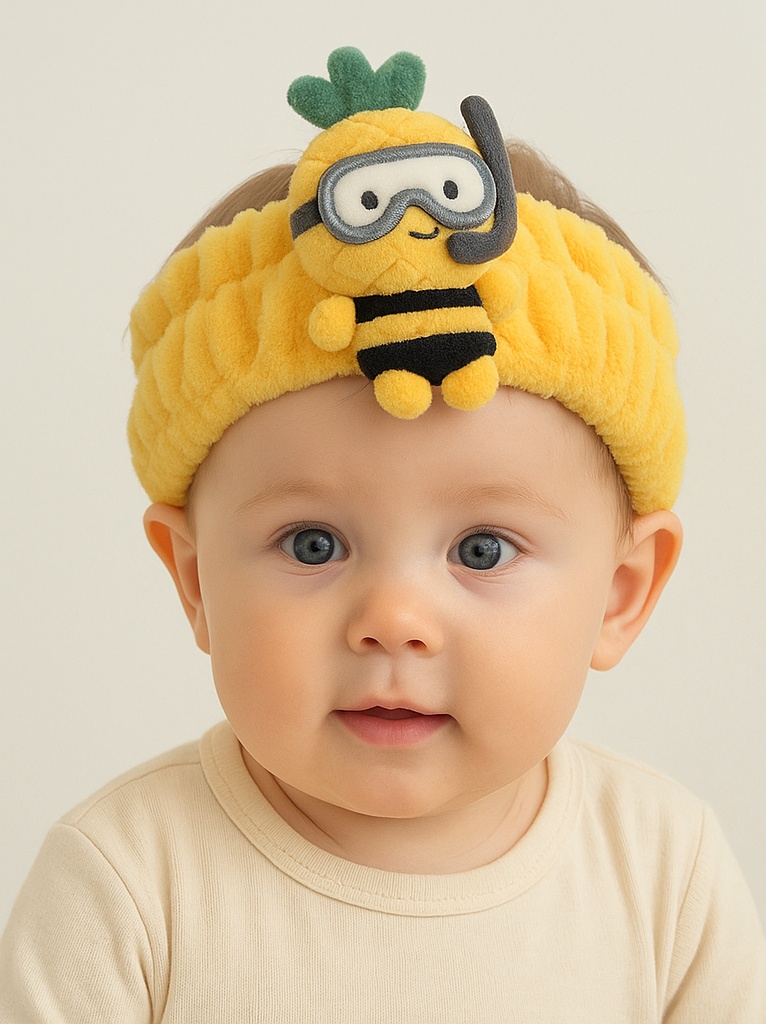 Yellow Pineapple Baby Headband with Fun Pineapple Plush