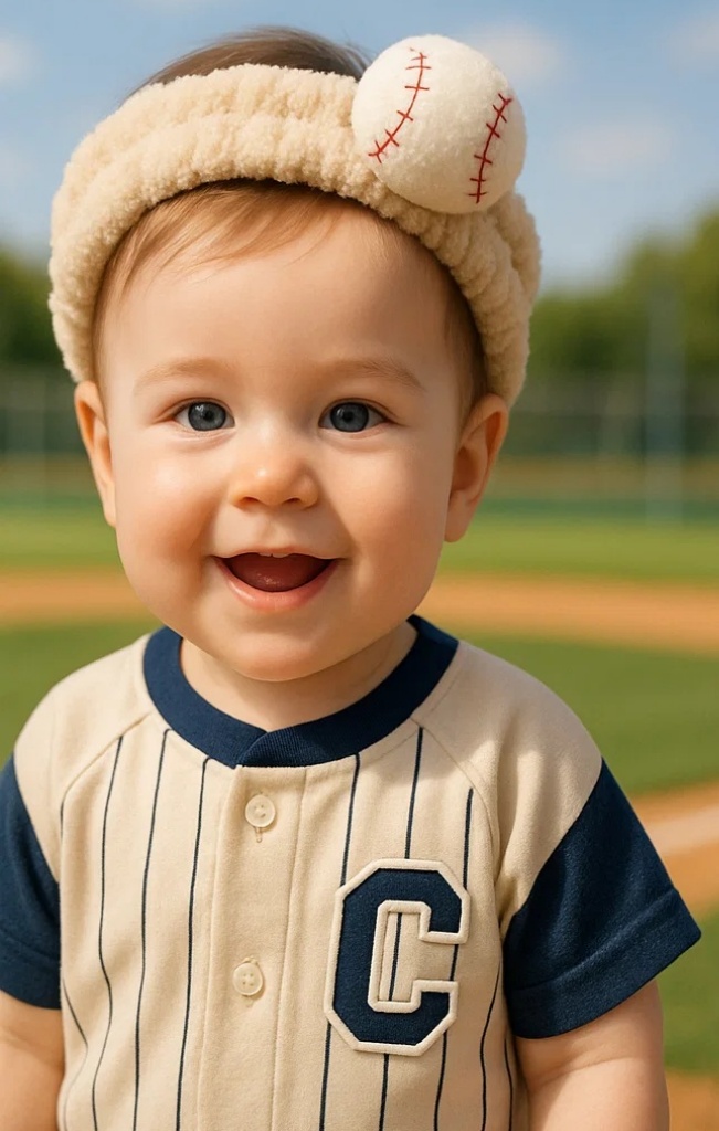 Fresh Tennis: Plush Baby Headband with Removable Tennis Ball Detail