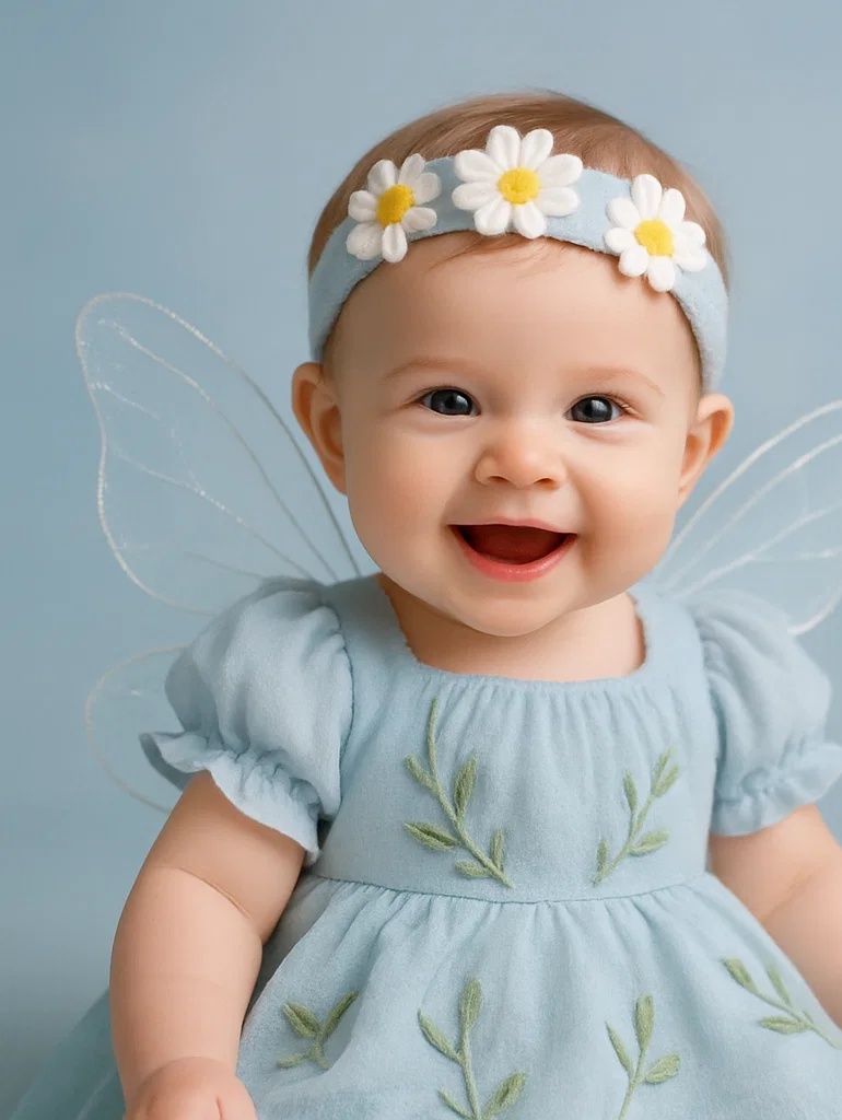 Dětská čelenka s květinami, ideální pro krásné fotografie