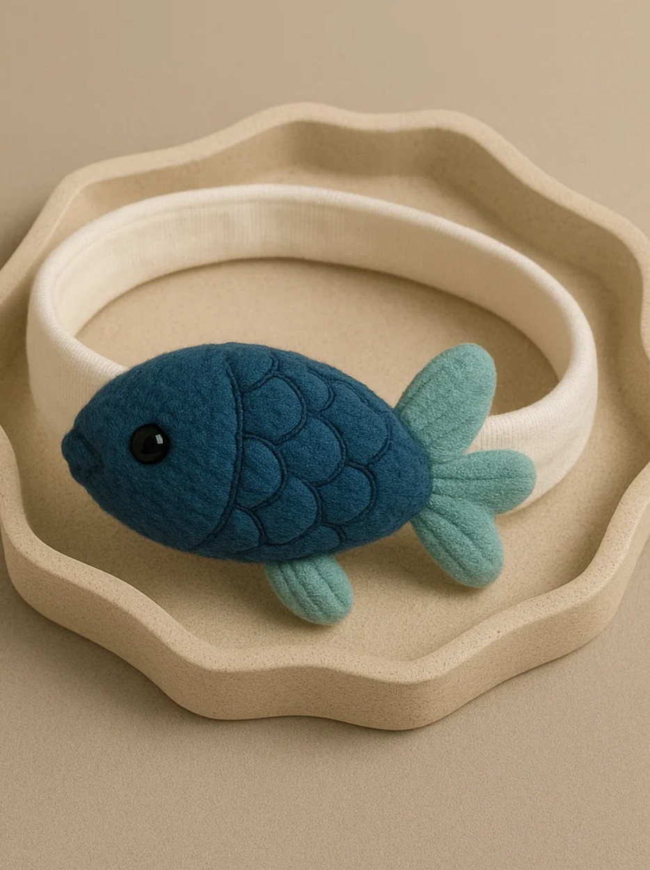 Bandeaux doux pour bébé avec décorations amovibles en jouets marins pour photos