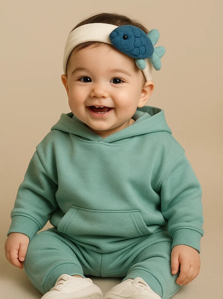 Bandeaux doux pour bébé avec décorations amovibles en jouets marins pour photos