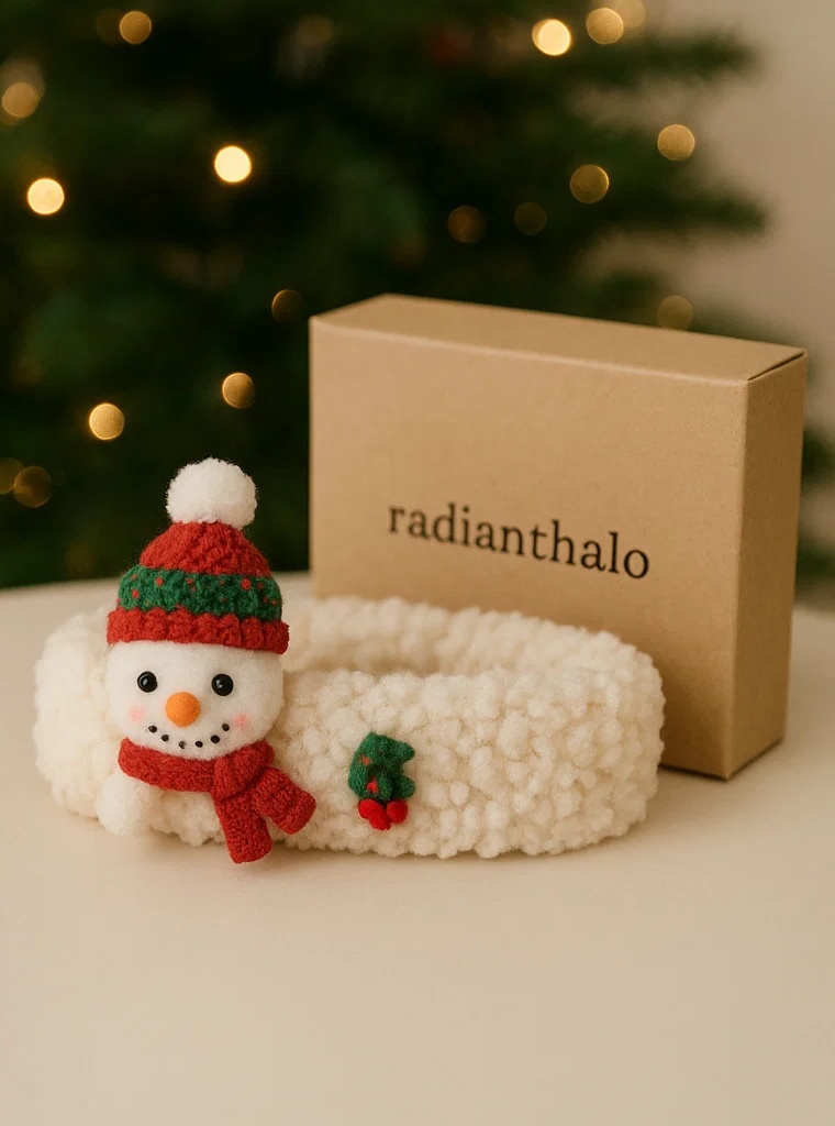 Weihnachtliche Baby-Stirnbänder mit niedlichen Schneemännern für festliche Fotos
