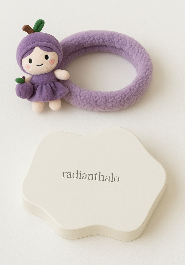 Purple Plum Fairy Baby Headband with Cute Plum Design