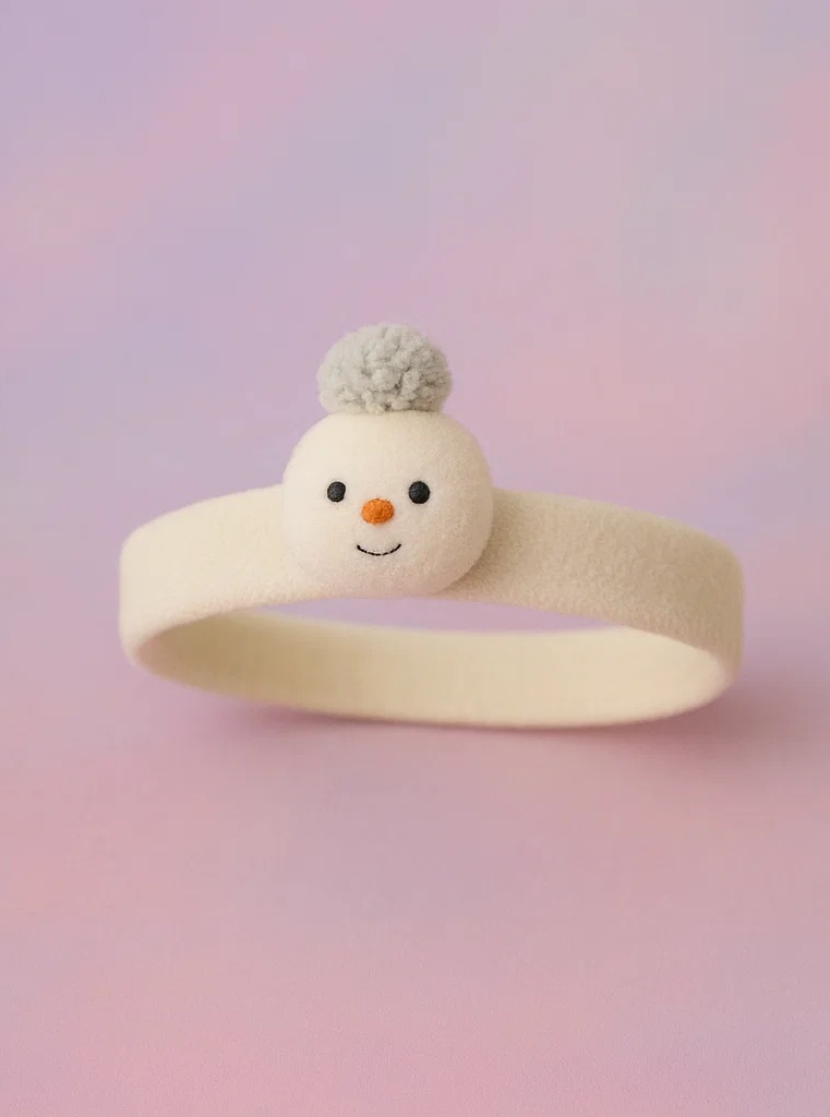 Snowman Plush Baby Headband with Soft Fabric Band