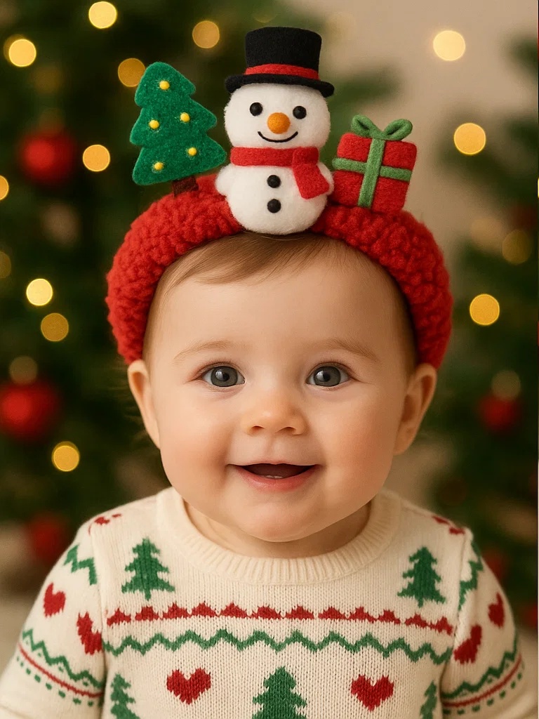 Faixa de bebê com tema de Natal – Ideal para kits de presente