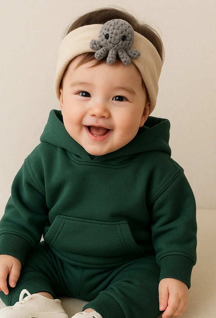 Cintas suaves para bebés con adornos desmontables de juguetes marinos para fotos
