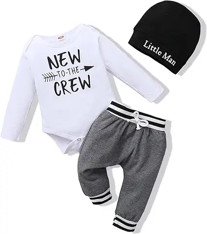 Newborn Ribbed Baby Pajama Set with Hat and Mittens