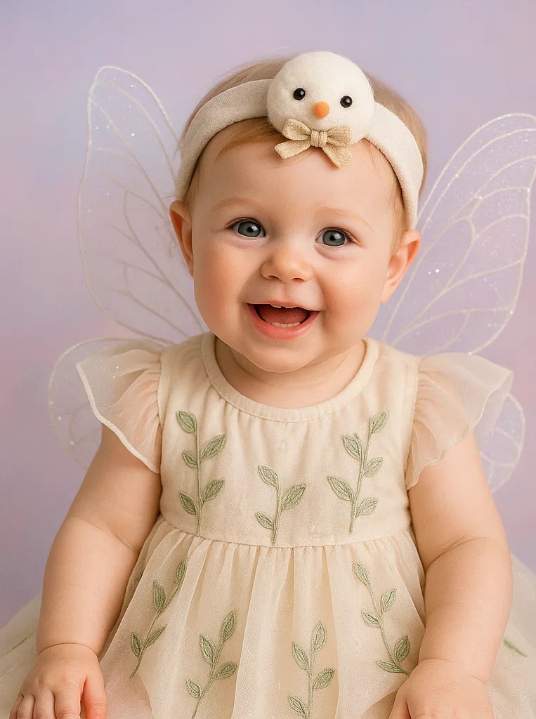 Cute Chick Plush Baby Headband with Bow Accent