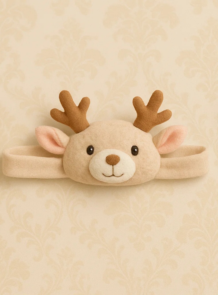 Deer Baby Headband with Antlers – Soft, Cute, and Ideal for Photos