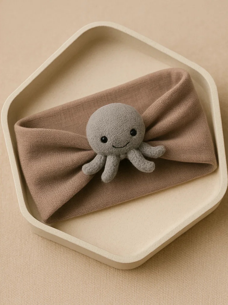 Cintas suaves para bebés con adornos desmontables de juguetes marinos para fotos