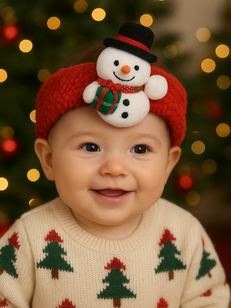 Diadema para bebé con estilo navideño – Perfecta para ventas de fin de año