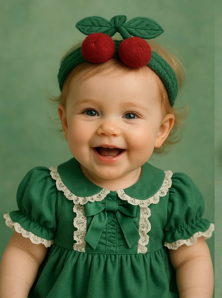 Cherry-Themed Baby Headband