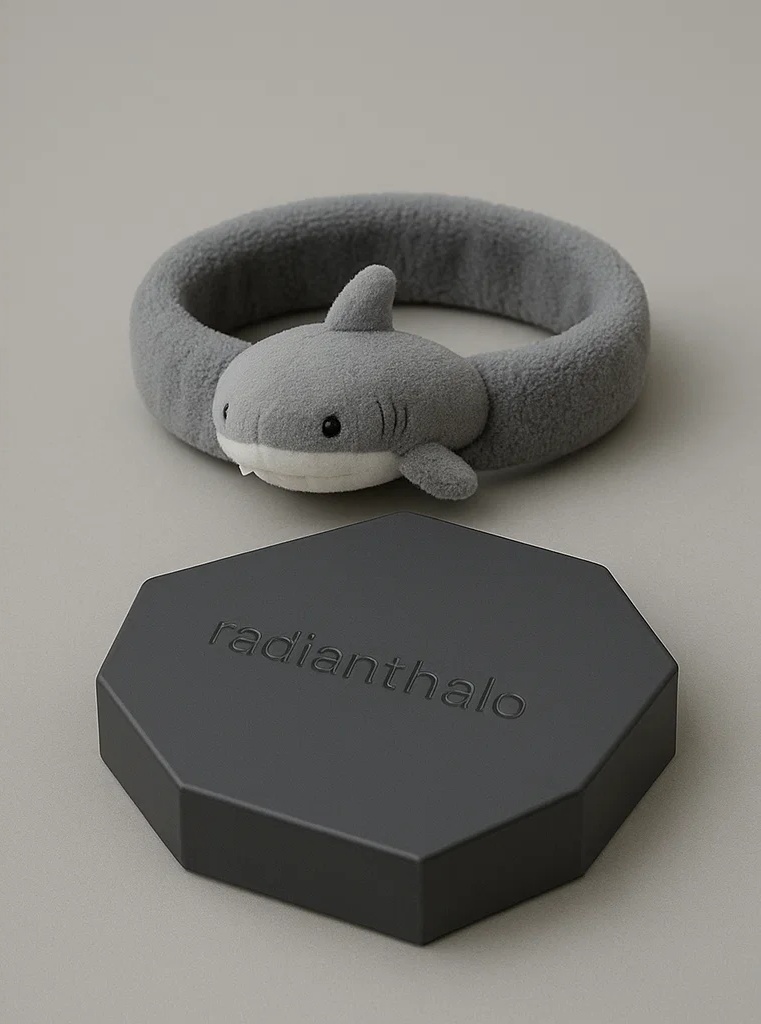 Grey Shark Plush Baby Headband for Photo Shoots
