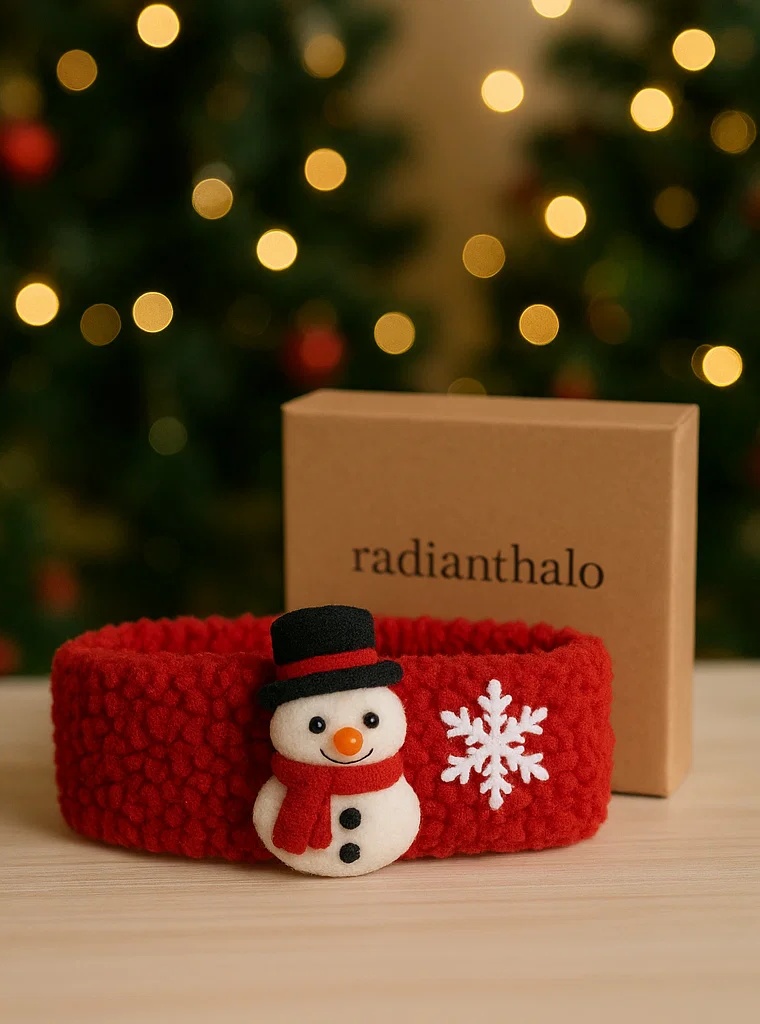Diadema navideña para bebé con muñeco de nieve adorable