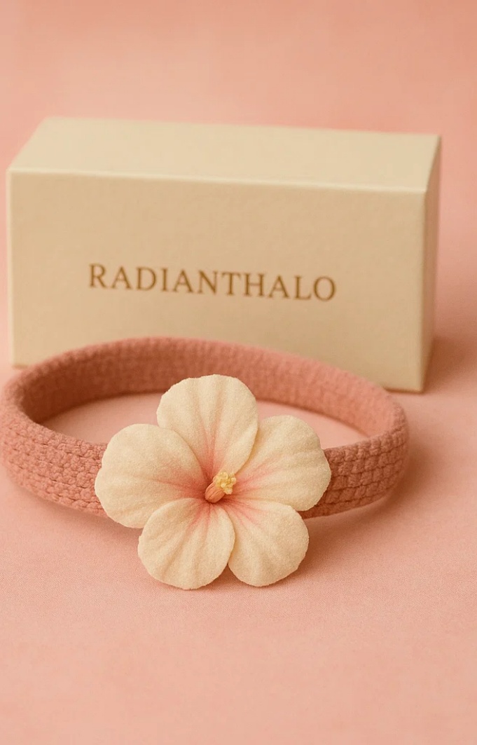 Cream Blush Tropical Bloom Baby Headband