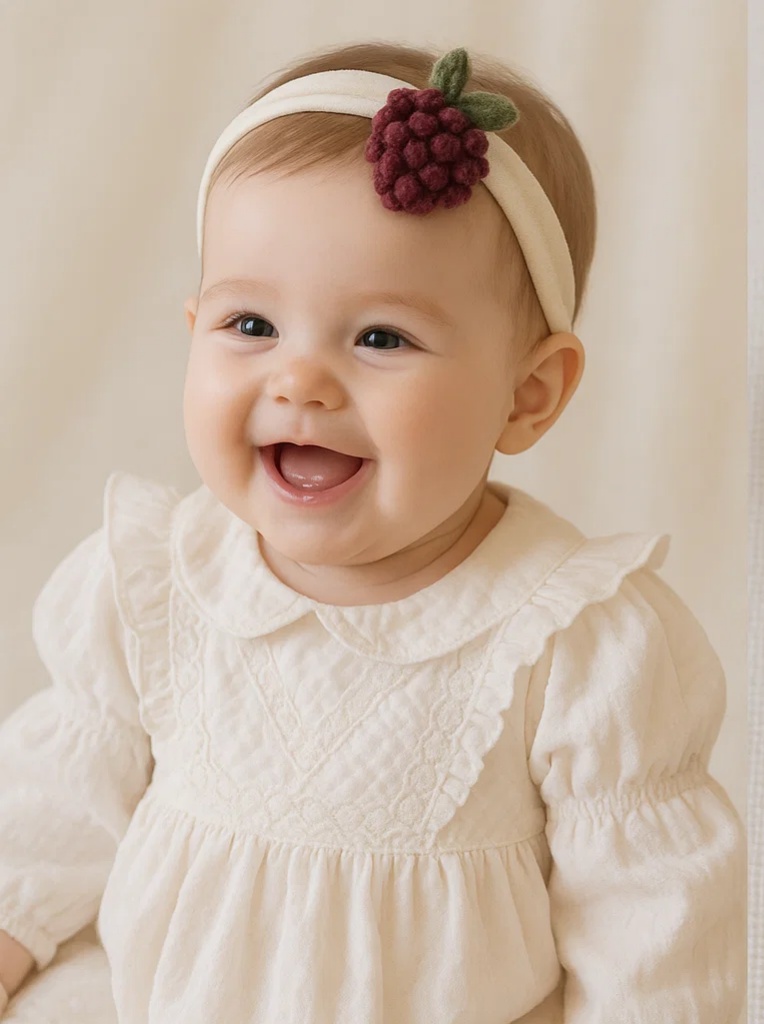 Removable Raspberry Soft Baby Headband for Photos