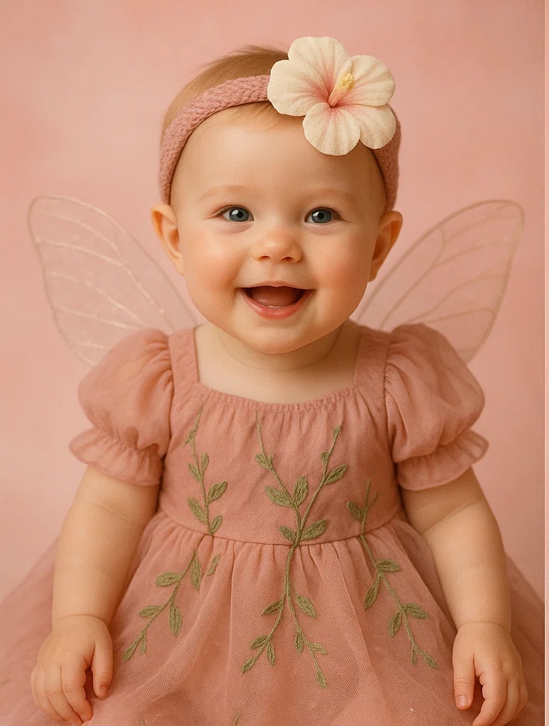Cream Blush Tropical Bloom Baby Headband