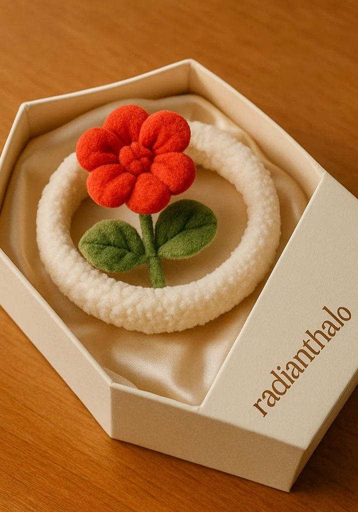 Bandeau doux pour bébé avec une peluche amovible en forme de fleur pour photos