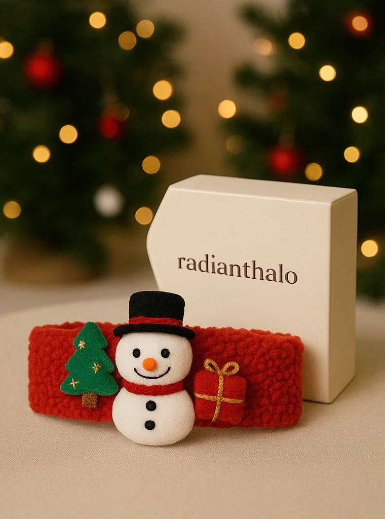 Bandeau bébé thème Noël avec bonhomme de neige pour une photo parfaite