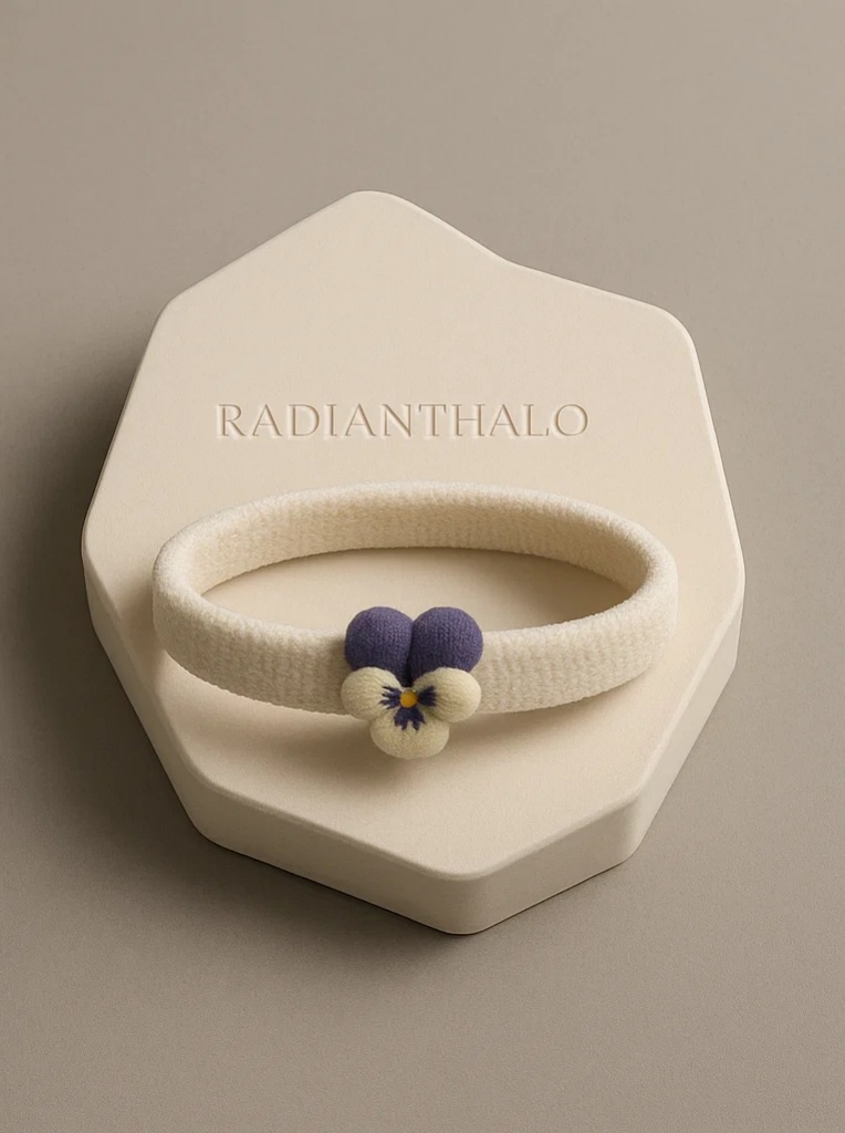 Buttercream Pansy Baby Headband – Soft Yellow with Plush Flower