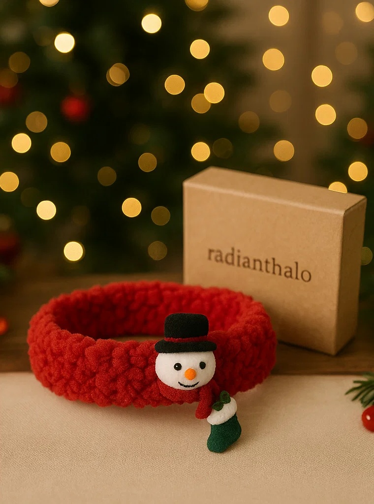 Bandeau bébé Noël avec bonhomme de neige et sapin de Noël pour des photos parfaites