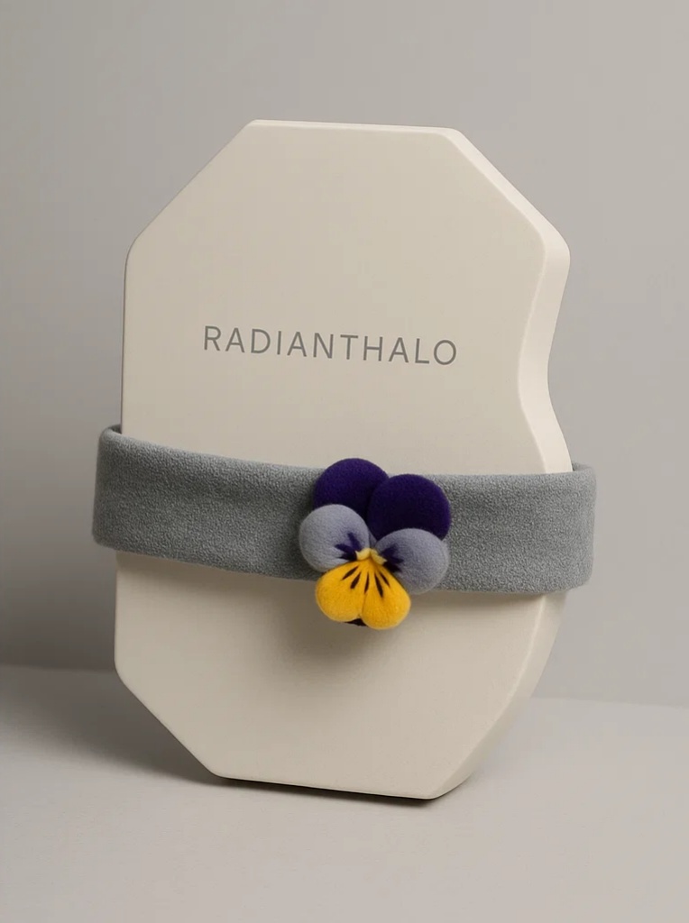 Ivory Violet Baby Headband – Cream Plush Floral Crown